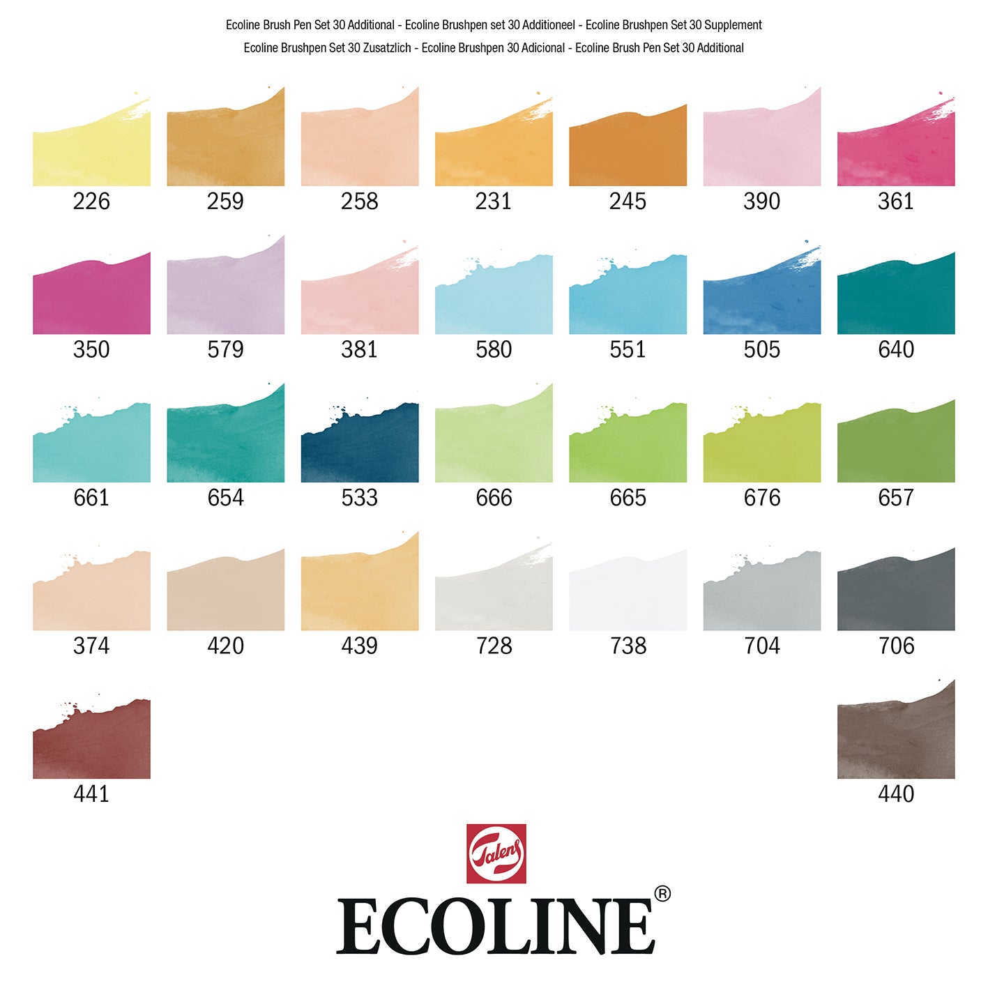 White Smoke Ecoline Brushpen Set 30pc -Additional Pens and Markers