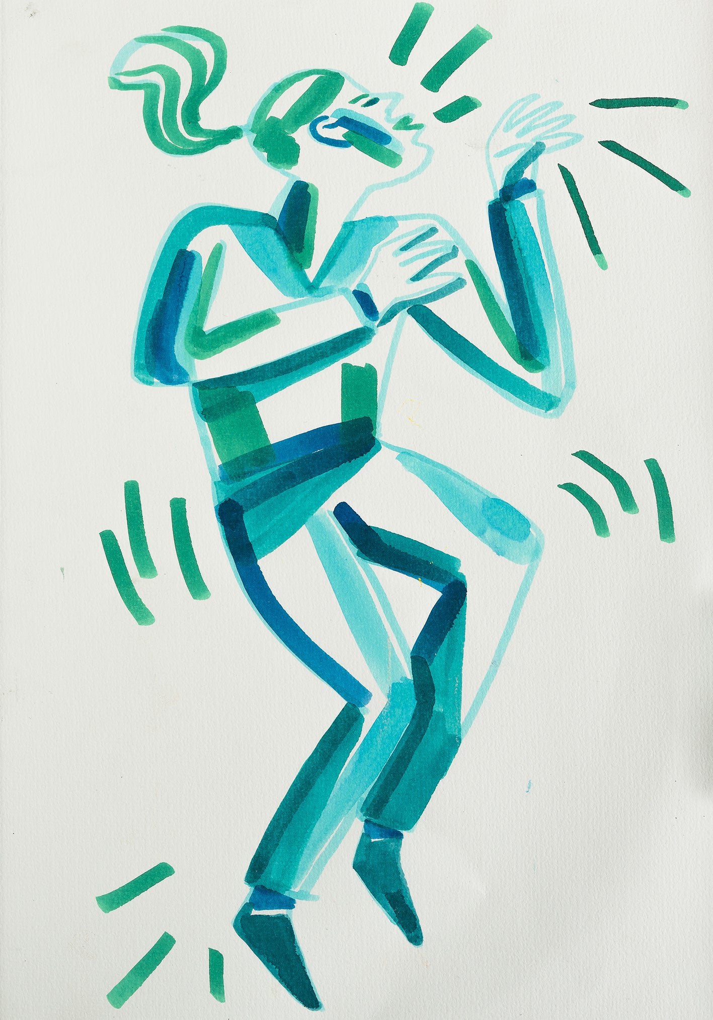 Lavender Ecoline Brushpen Set 5pc - Green Blue Pens and Markers