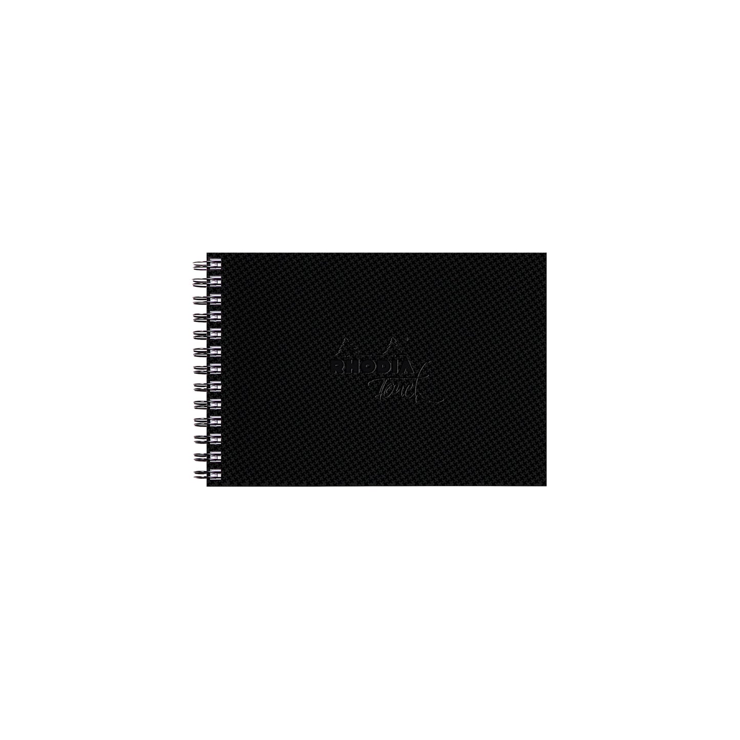 Black Rhodia Touch Wirebound Watercolour Book (Hot Pressed Paper) A6 Landscape Pads