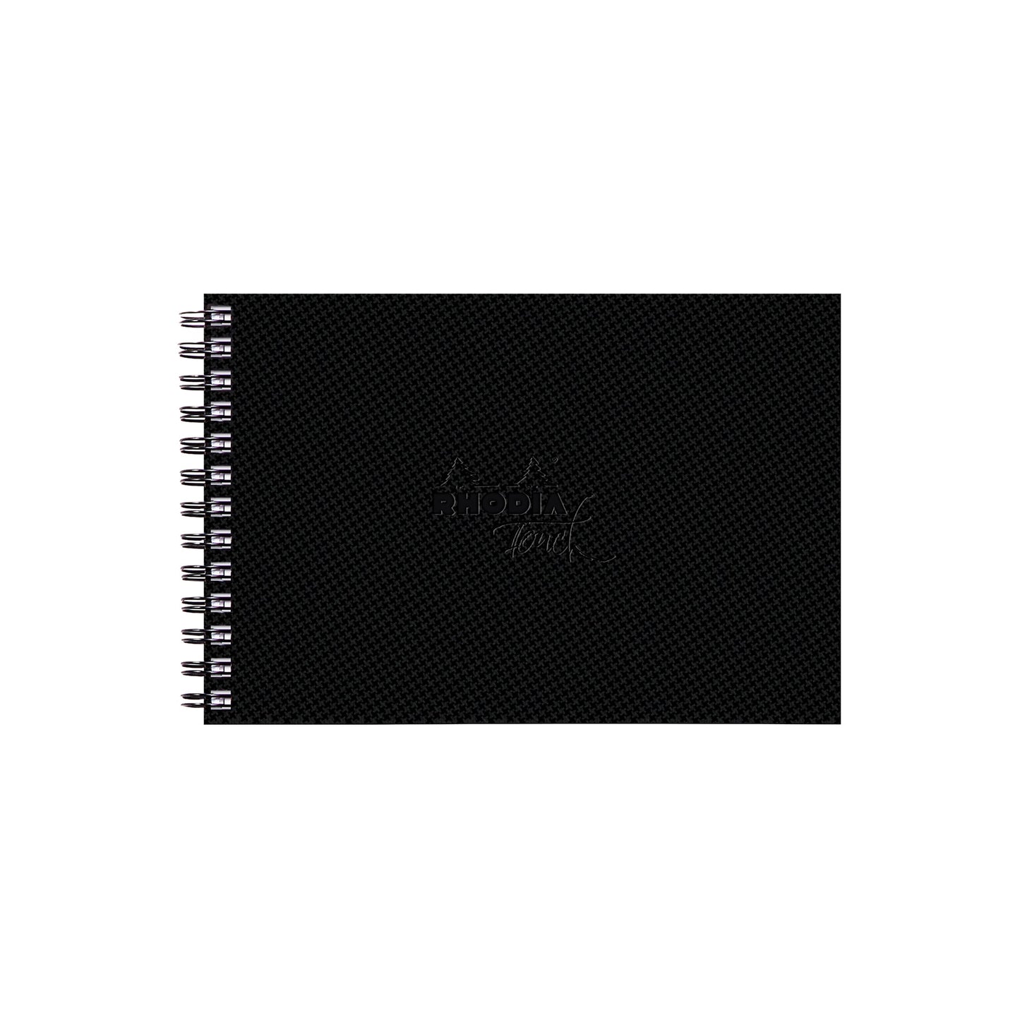 Black Rhodia Touch Wirebound Watercolour Book (Hot Pressed Paper) A5 Landscape Pads