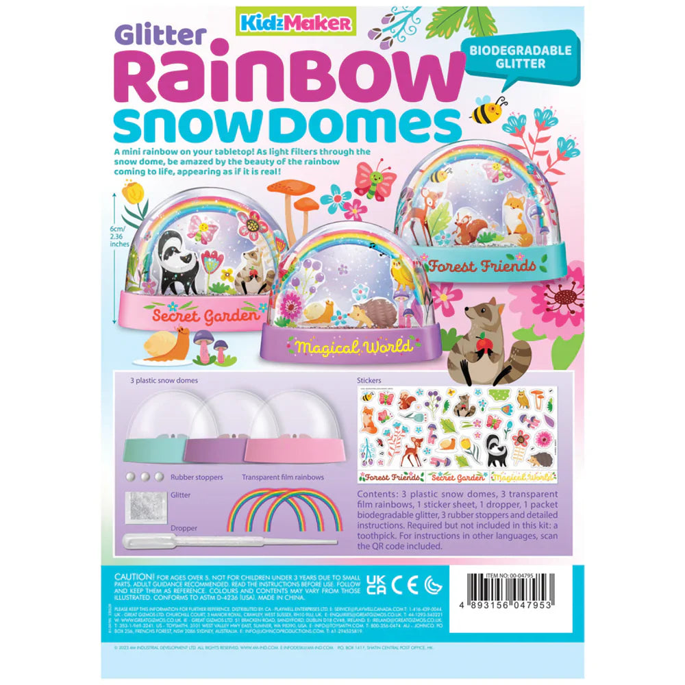 White Smoke 4M KidzMaker Mini Glitter Rainbow Water Domes Kids Activities