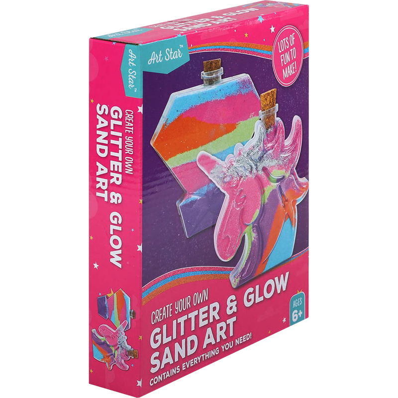 Maroon Art Star Glitter & Glow Sand Art Unicorn & Diamond Kit Kids Craft Kits