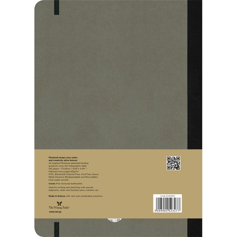 Dim Gray Flexbook X-Large (17x24cm) Adventure Notebook Ruled 80gsm 192 pages - Elephant Pads