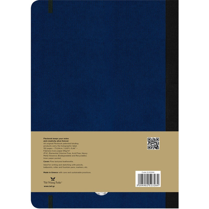 Midnight Blue Flexbook X-Large (17x24cm) Adventure Notebook Ruled 80gsm 192 pages - Royal Blue Pads