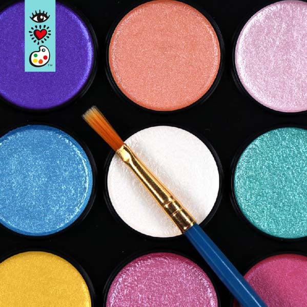 Black I Heart Art Metallic Watercolour Pans, 28 Set Easter