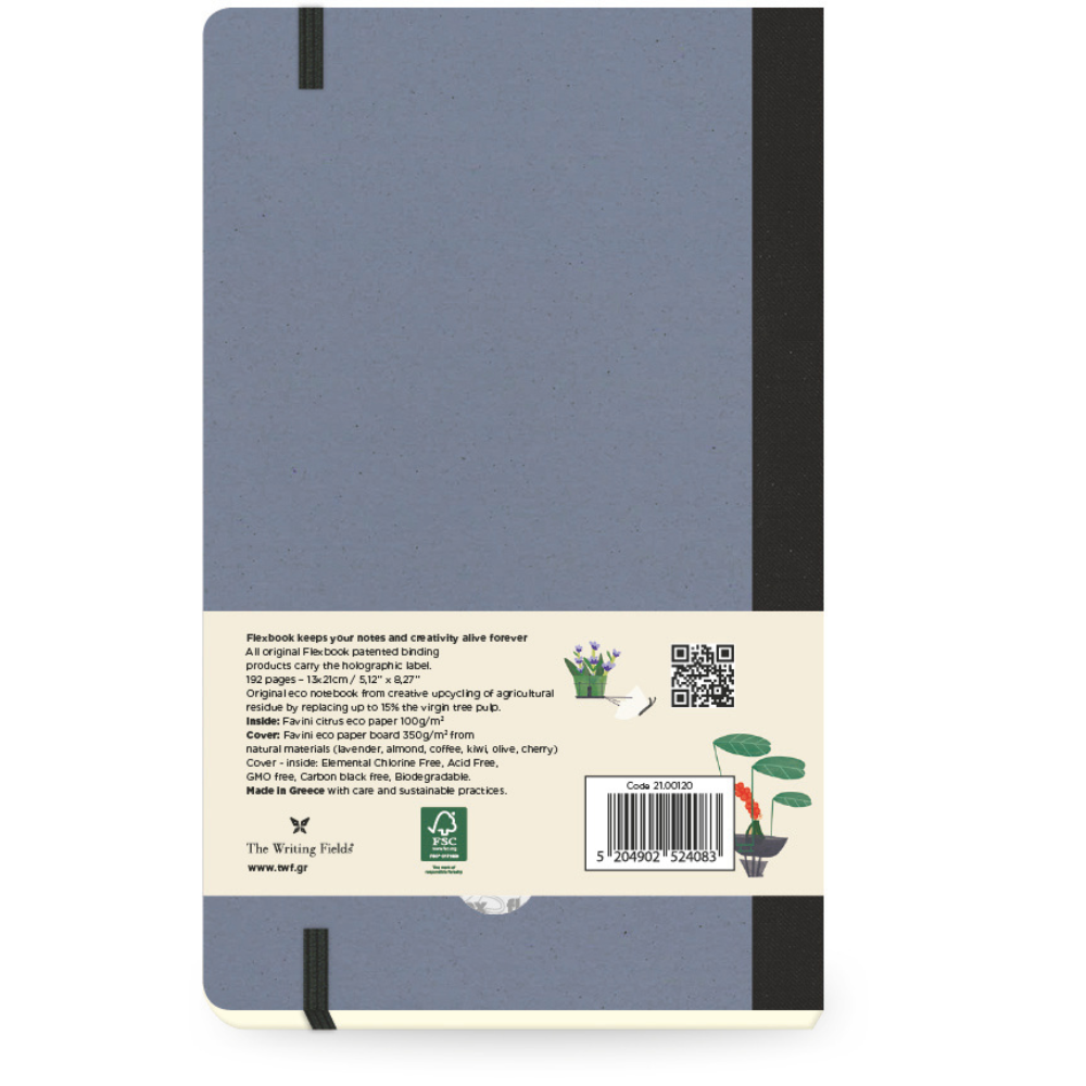 Light Slate Gray Flexbook Large (13x21cm) Ecosmiles Notebook Ruled 100gsm 192 pages - Lavender Pads