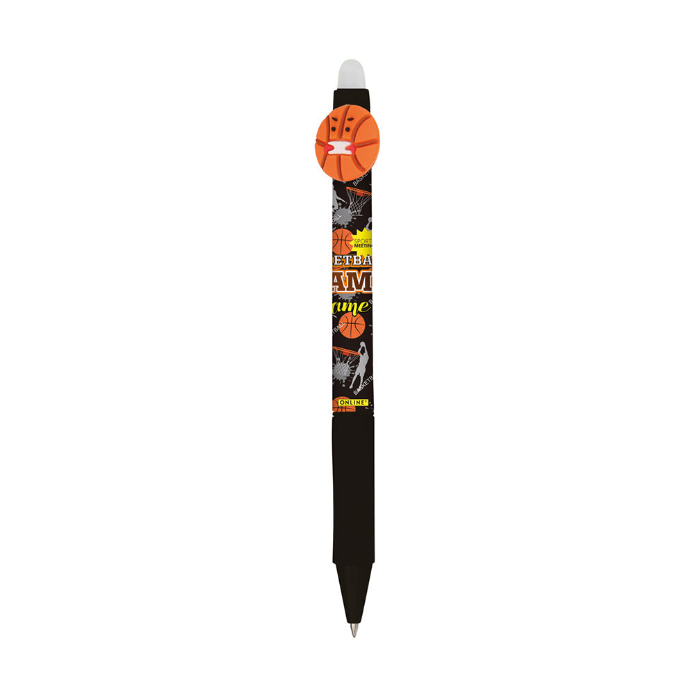 White Smoke ONLINE magiXX Fun Erasable Gel Pen, Basketball Black Pens