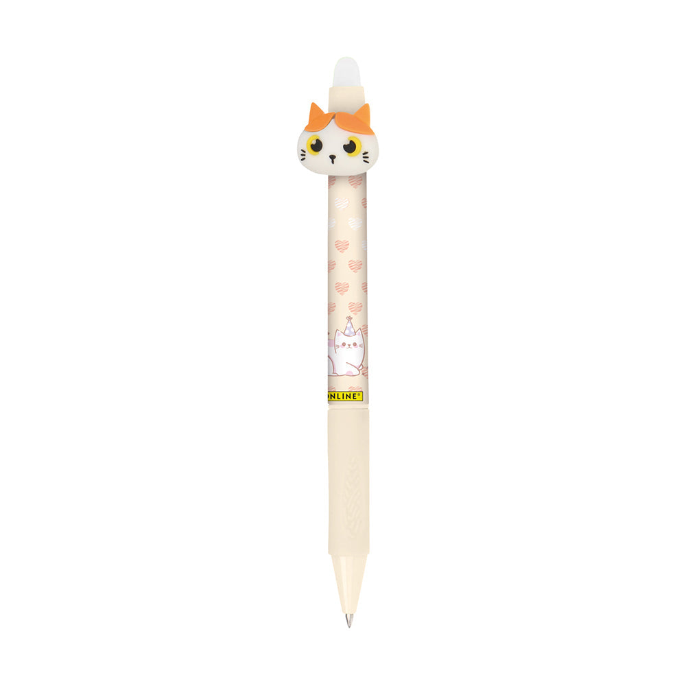 White Smoke ONLINE magiXX Fun Erasable Gel Pen, Kitty Cat Pens