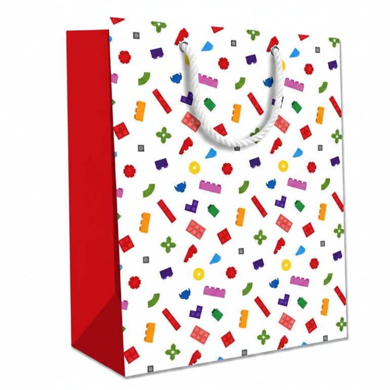 White Smoke Hallmark Medium Gift Bag Lego Bags & Invitation