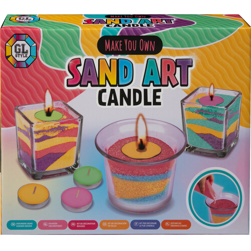 Dark Gray Make your own Sand Art Candle Candle Making