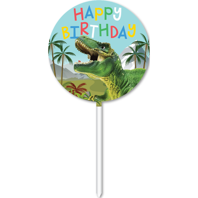 White Smoke Cake Topper Acrylic - Dinosaur Themed Parties