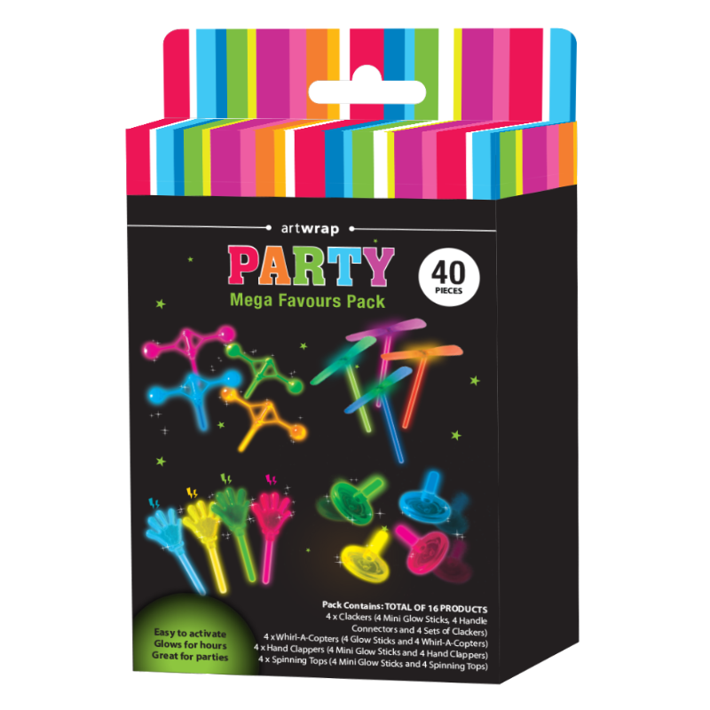 Black Glow Mega Favour Pack 40 Piece Glow