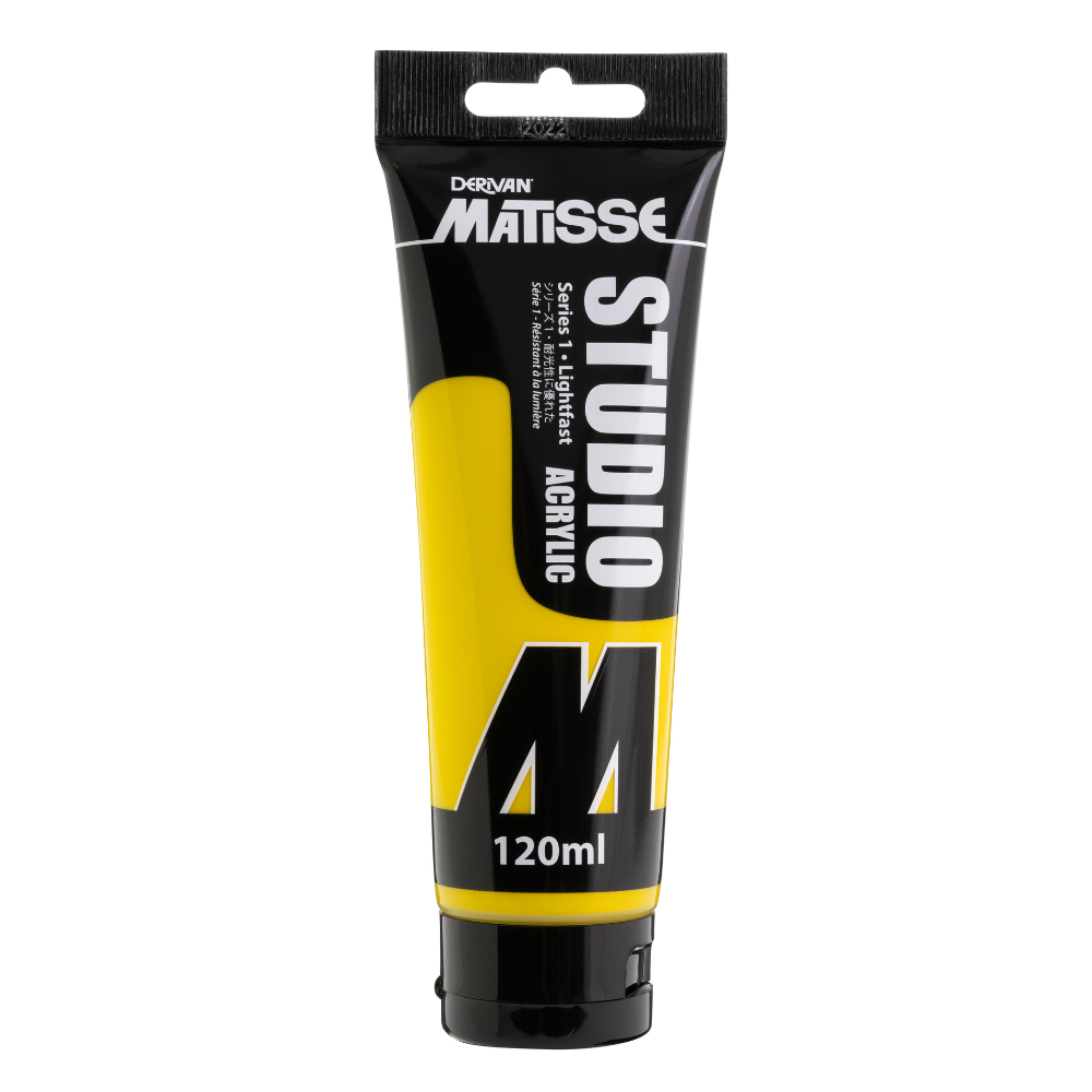 White Smoke Derivan Matisse Studio Acrylic Paint, 120ml, Cadmium Yellow (hue) Acrylic Paints