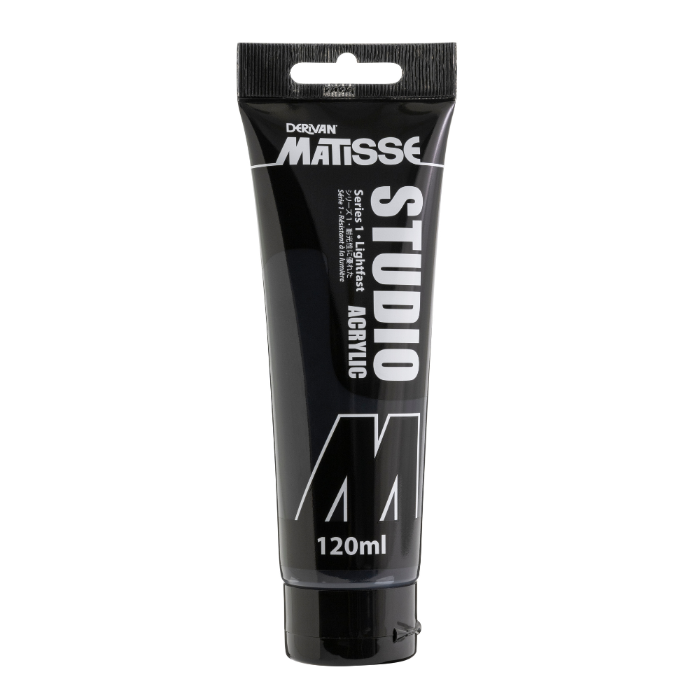White Smoke Derivan Matisse Studio Acrylic Paint, 120ml, Carbon Black Acrylic Paints