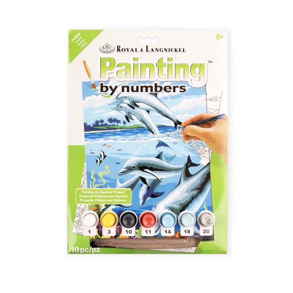 White Smoke Royal & Langnickel Painting By Numbers Junior Small Dolphins Kids Painting Supplies