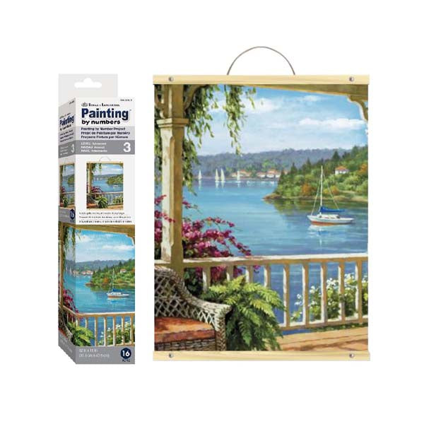 White Smoke Royal & Langnickel Painting By Numbers SCROLL Silver Lake Veranda Kids Painting Supplies