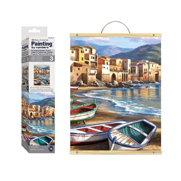White Smoke Royal & Langnickel Painting By Numbers SCROLL Spiaggia Della Citta Kids Painting Supplies