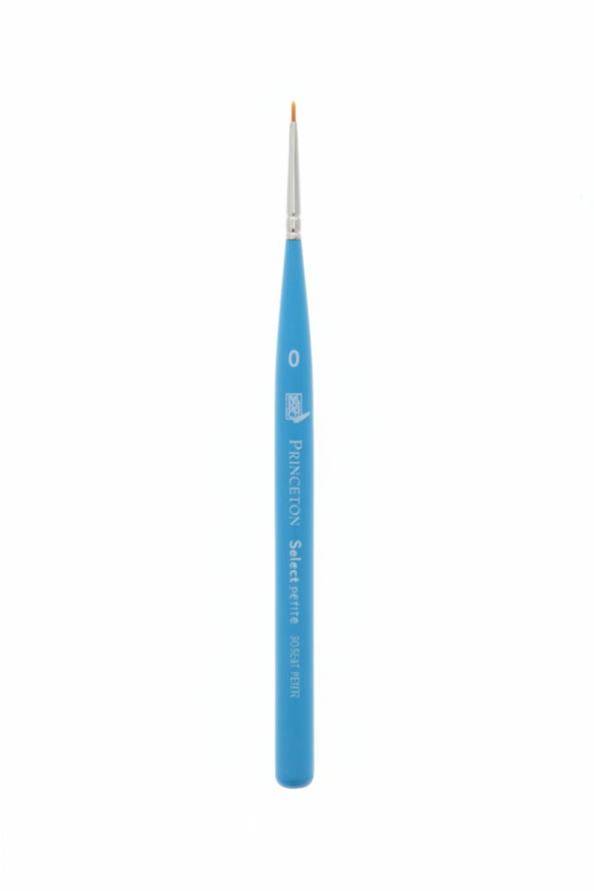 Steel Blue Princeton Select 3750 Synthetic Short Handle Brush, Mini Filbert Size 0 Brushes