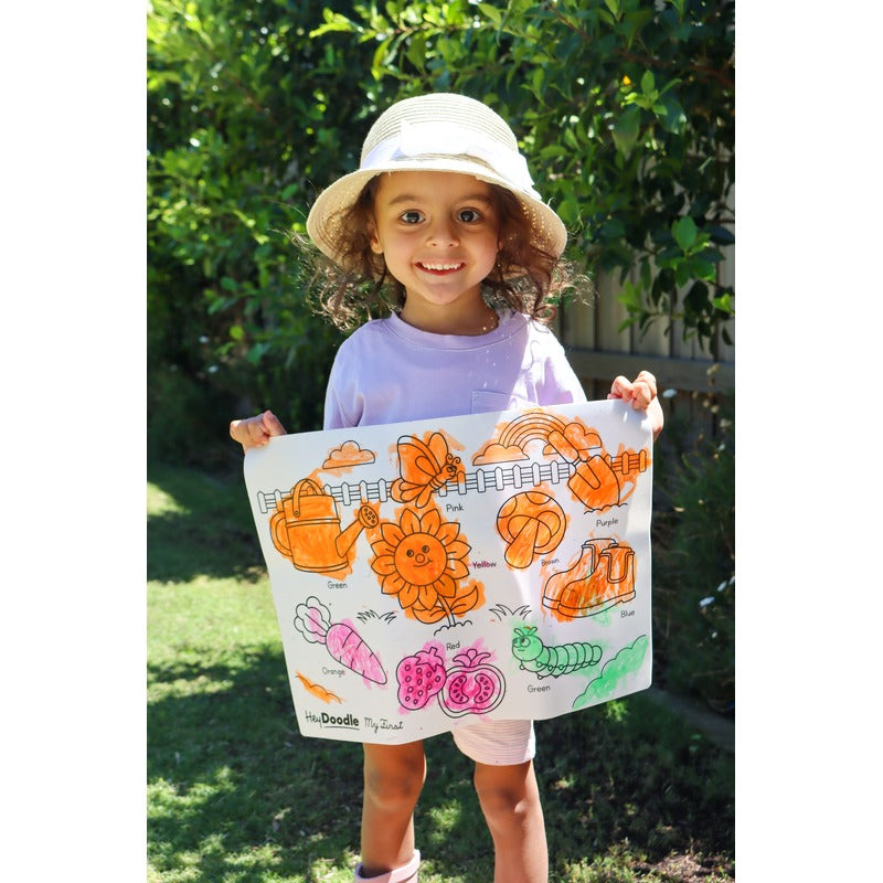 Black HeyDoodle My First Colours Colouring & Doodle Mat, 40x30cm Kids Colouring Books