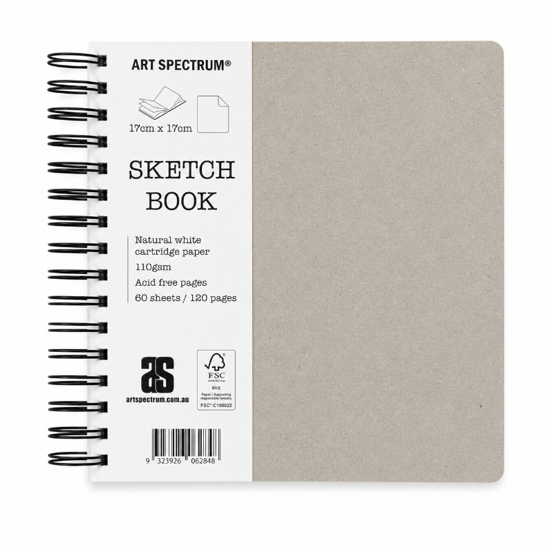 Dark Gray Art Spectrum Spiral Sketch Book, 110Gsm, 170X170mm, 60 Sheets Journals & Notebooks
