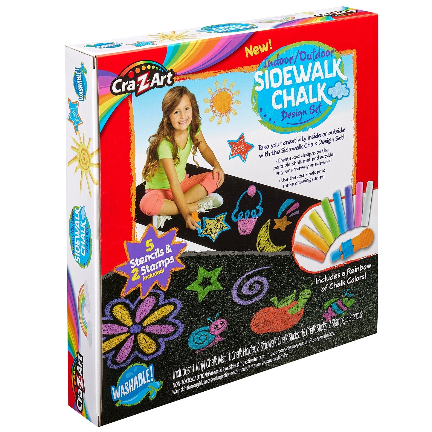 White Smoke CRA-Z-ART Sidewalk Chalk Design Set Stationery