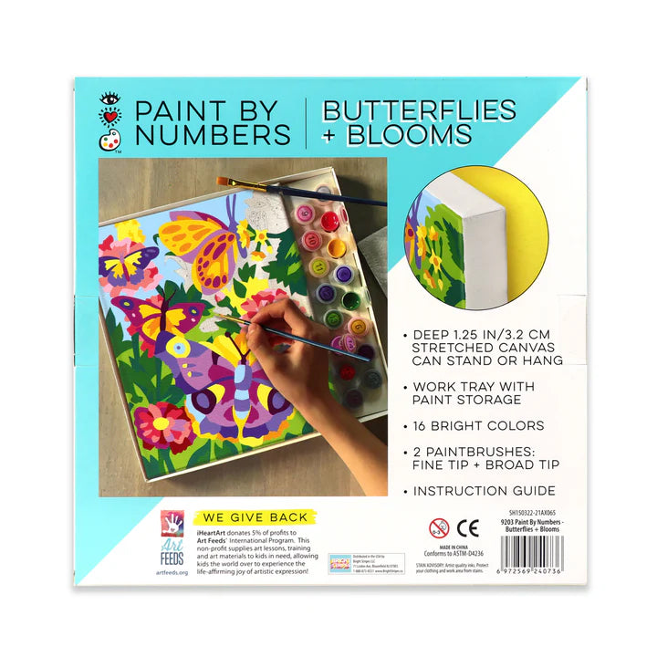 White Smoke I Heart Art Paint By Number Kits, Butterflies & Blooms Kids Paint and Canvas