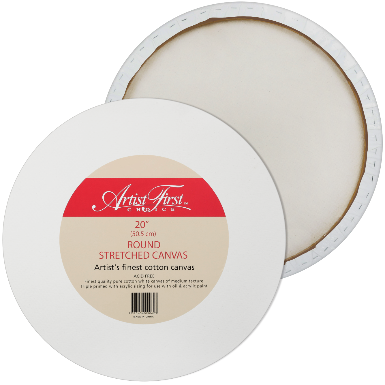 Light Gray Artist First Choice Round Stretched Canvas 20 Inches Round Canvases