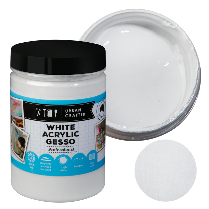 Light Gray Urban Crafter White Acrylic Gesso 250ml Acrylic Paints