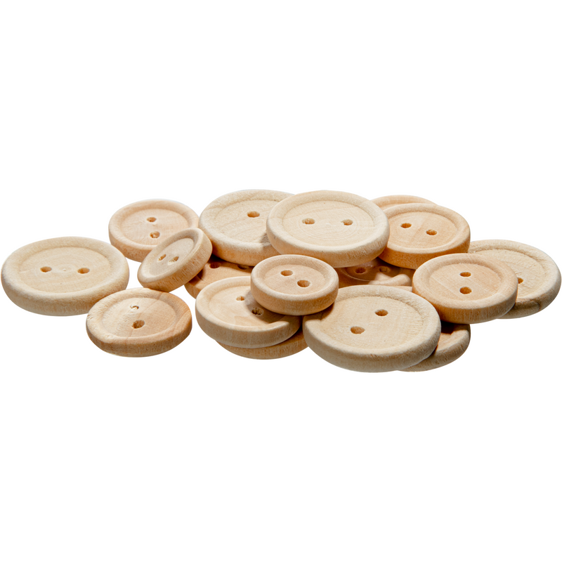 Wheat Teacher's Choice Natural Wooden Buttons Assorted Sizes 100 Pieces Kids Craft Basics