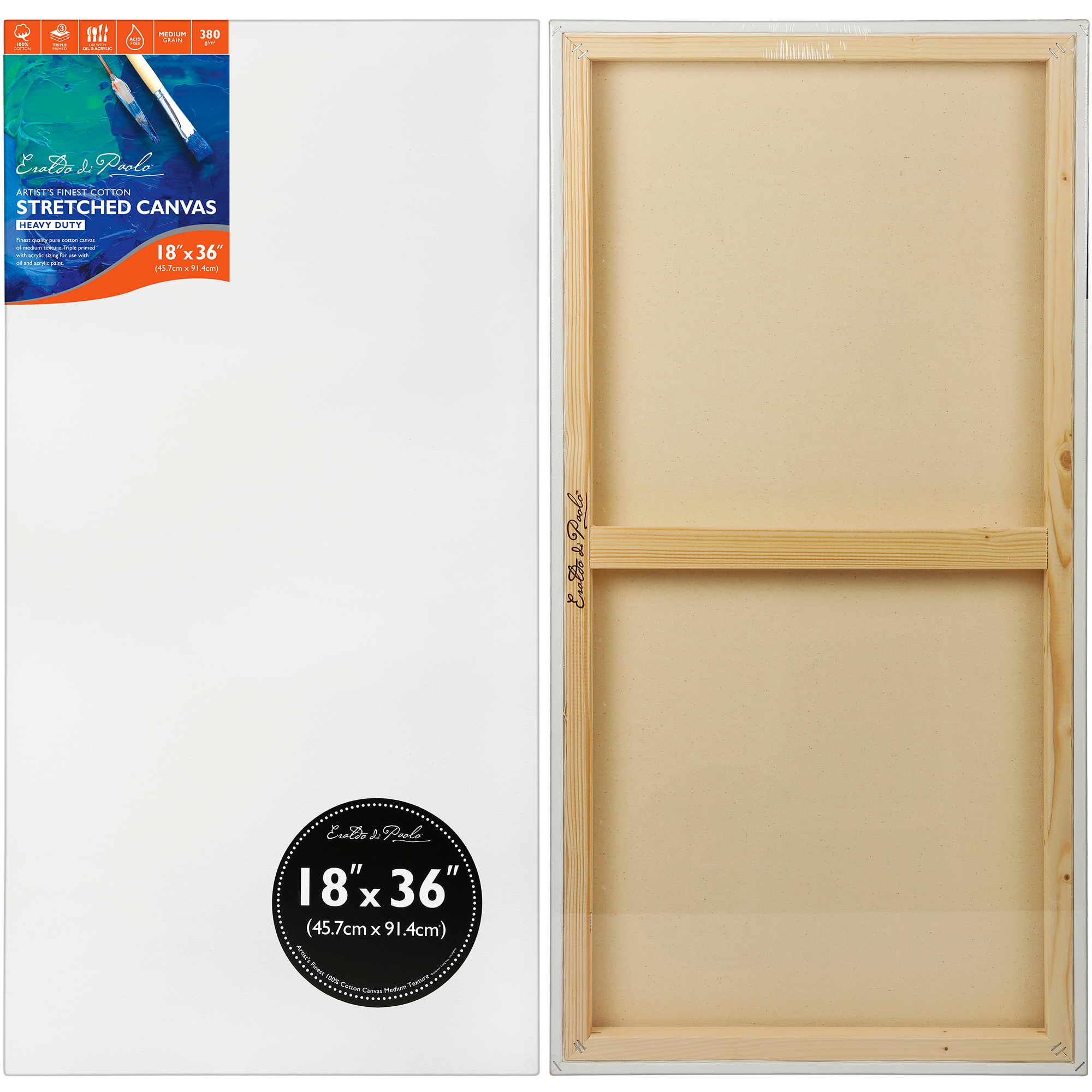 Light Gray 18 x 36 inches Eraldo di Paolo Gallery Wrapped Stretched Canvas Gallery Wrapped Stretched Canvas