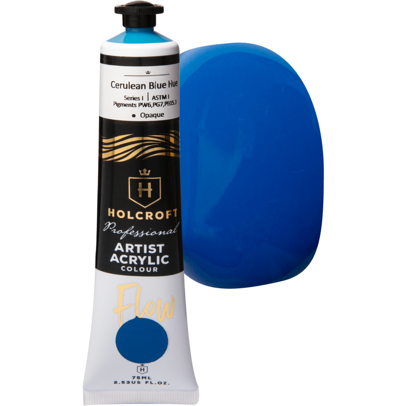 Midnight Blue Holcroft Professional Acrylic Flow Paint 75ml Cerulean Blue Hue Series 1 Acrylic Paints