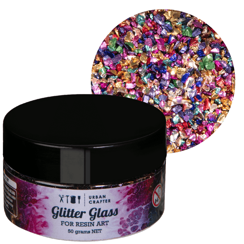 Rosy Brown Urban Crafter 001 Multi Colour Mix Glass Glitter - Multicolor 50g Resin Craft