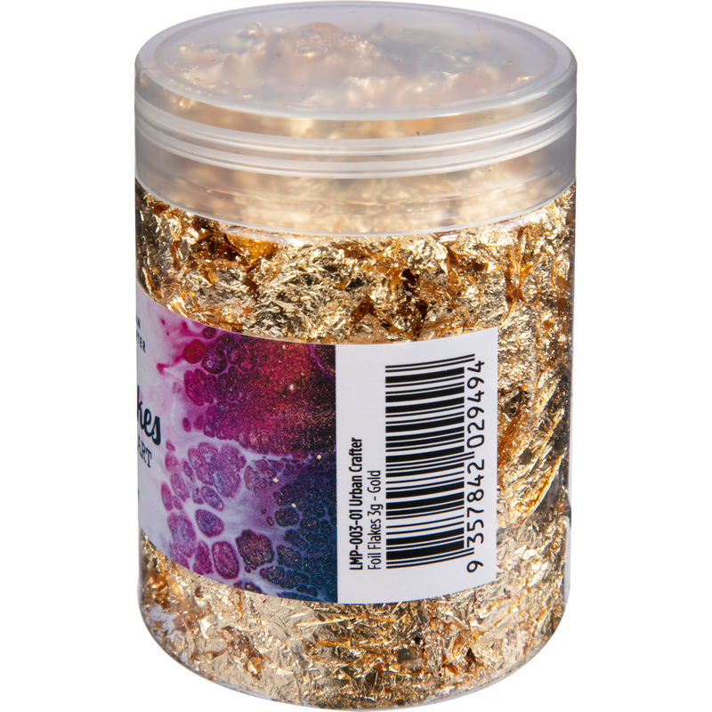 Gray Urban Crafter Foil Flakes-Gold 3g Resin Craft