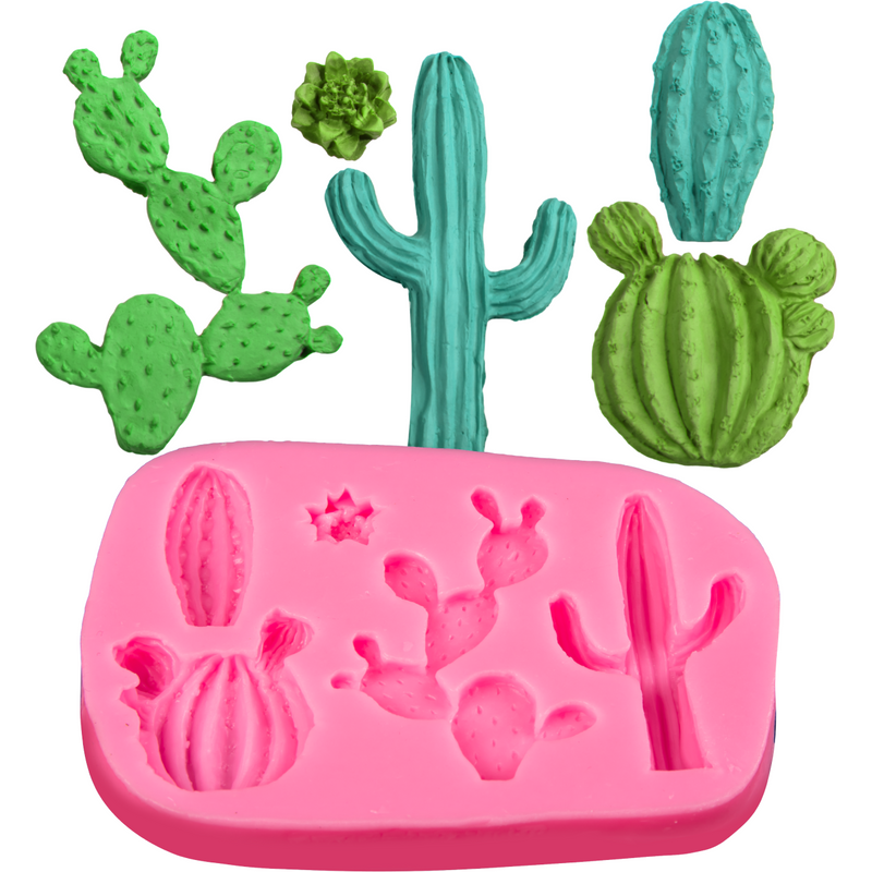 Hot Pink The Clay Studio Cactus Silicone Mould for Polymer Clay and Resin 11.2x8x1cm Moulds