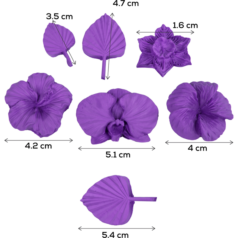 Dark Orchid The Clay Studio Five Flower  Silicone Moulds for Polymer Clay and Resin Moulds