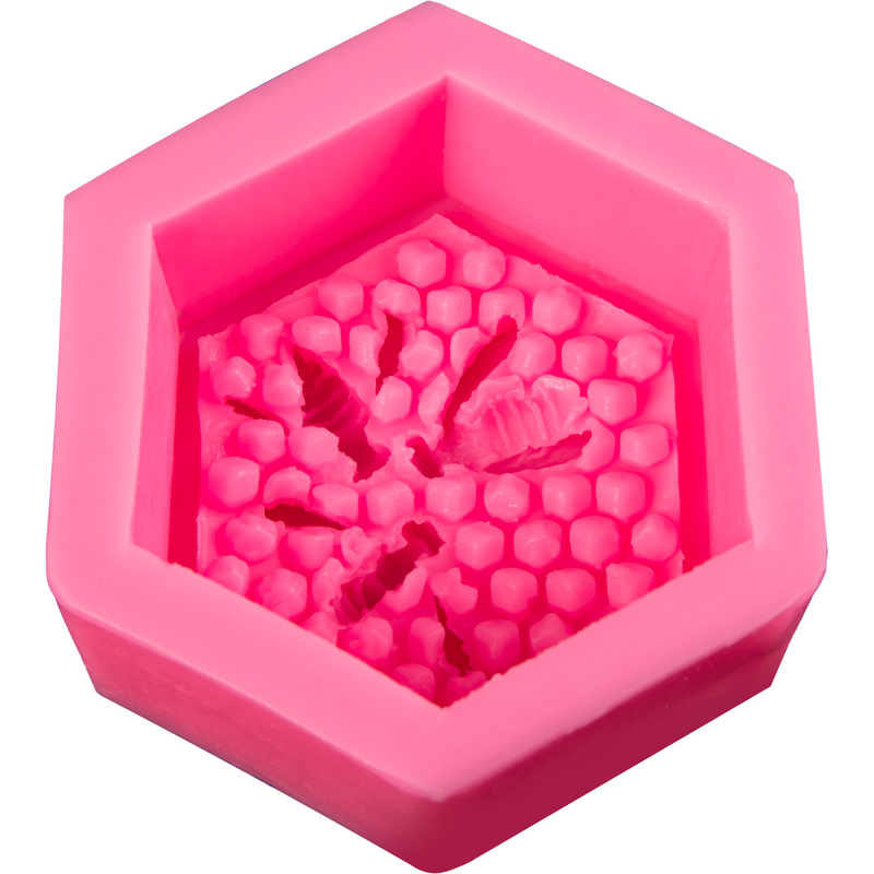 Hot Pink The Clay Studio Honeycomb Silicone Mould for Polymer Clay and Resin 7.1x7.1x3.7cm Moulds