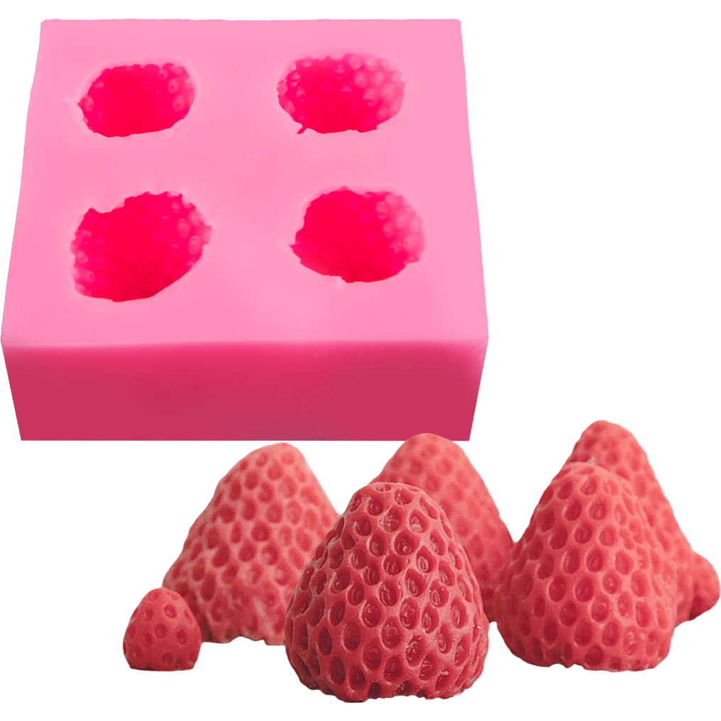 3D Fruit Strawberry Silicone Mold for Plaster Soap Wax Clay 