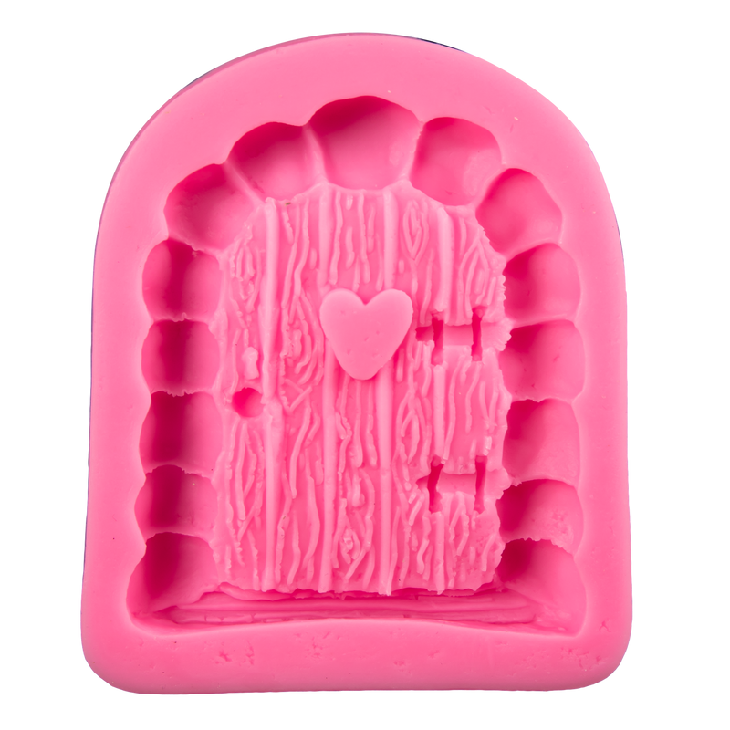Hot Pink The Clay Studio Fairy Love Door Silicone Mould for Polymer Clay and Resin 10.3x8.9x1.3cm Moulds