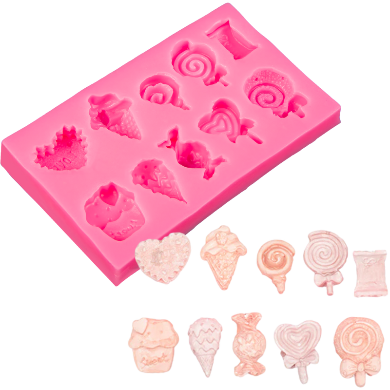 Hot Pink The Clay Studio Candy Silicone Moulds for Polymer Clay and Resin 12x7x1.5cm Moulds
