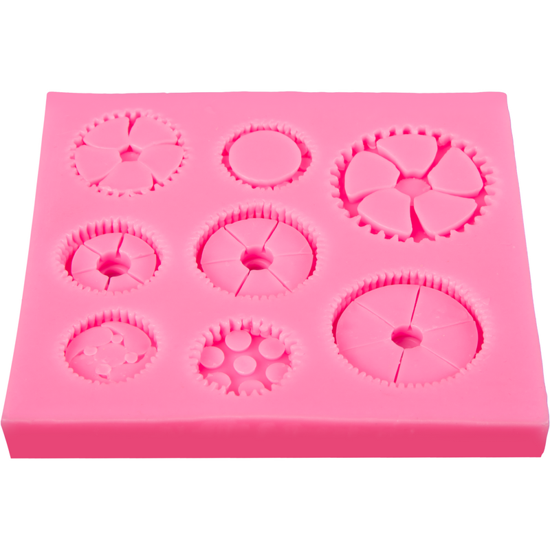 Light Pink The Clay Studio Gear and Cogs Silicone Mould for Polymer Clay and Resin 10.5x9.5x1.1cm Moulds