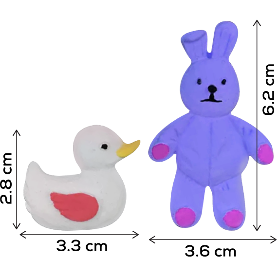Medium Slate Blue Clay Studio Cartoon Rabbit And Little Yellow Duck Silicone Mould for Polymer Clay and Resin 7.5x9x1.2cm Moulds