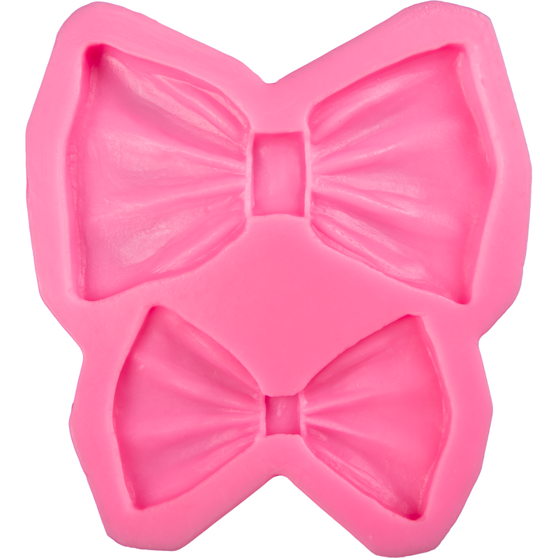 Hot Pink The Clay Studio Double Bows Silicone Mould for Polymer Clay and Resin 11.8x10.7x1cm Moulds