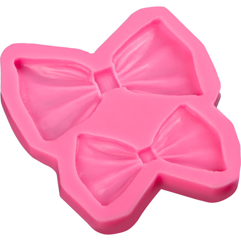 Hot Pink The Clay Studio Double Bows Silicone Mould for Polymer Clay and Resin 11.8x10.7x1cm Moulds