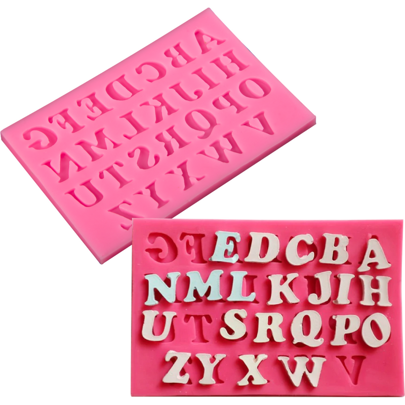 Pale Violet Red Clay Studio Capital Letters Silicone Mould for Polymer Clay and Resin 9.6x6.2x0.5cm Moulds