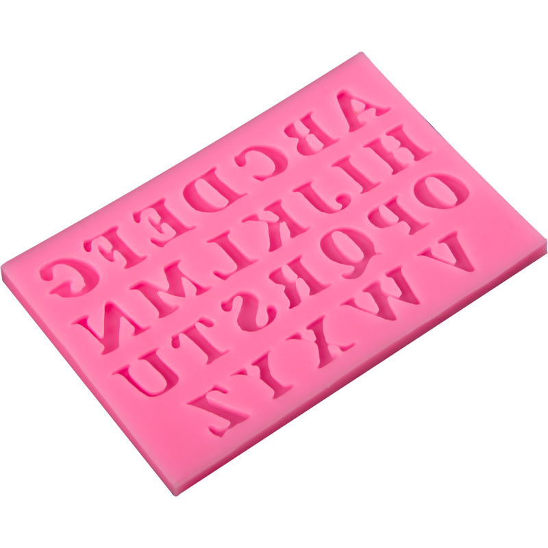 Hot Pink Clay Studio Capital Letters Silicone Mould for Polymer Clay and Resin 9.6x6.2x0.5cm Moulds