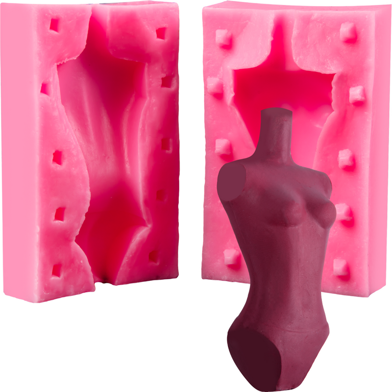 Pale Violet Red The Clay Studio Body Silicone Mould for Polymer Clay and Resin   9x5.5x4cm Moulds