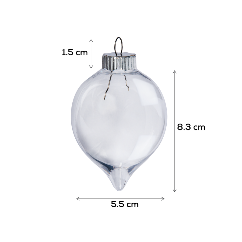 Light Gray Make A Merry Christmas Clear Drop Baubles 100mm 4 Pack Christmas