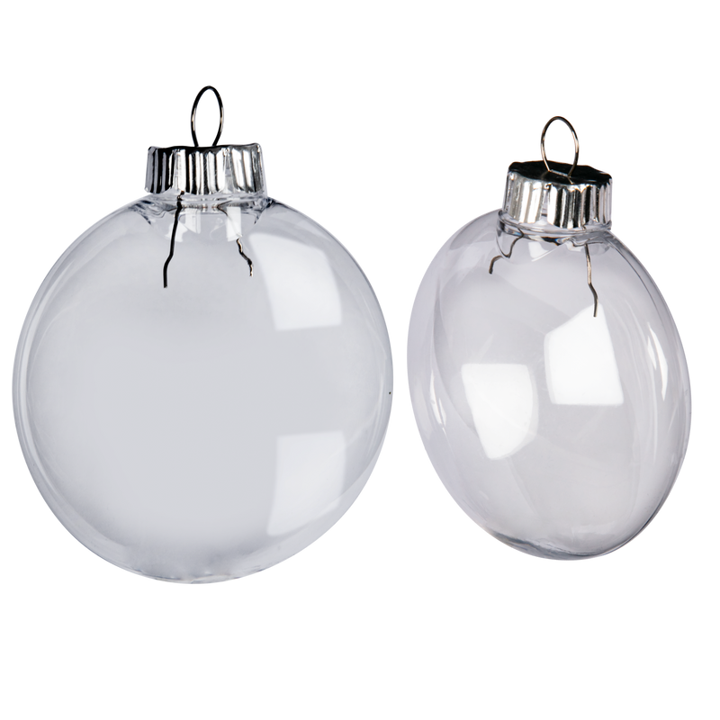 Gray Make A Merry Christmas Clear Flat Baubles 80mm 4 Pack Christmas