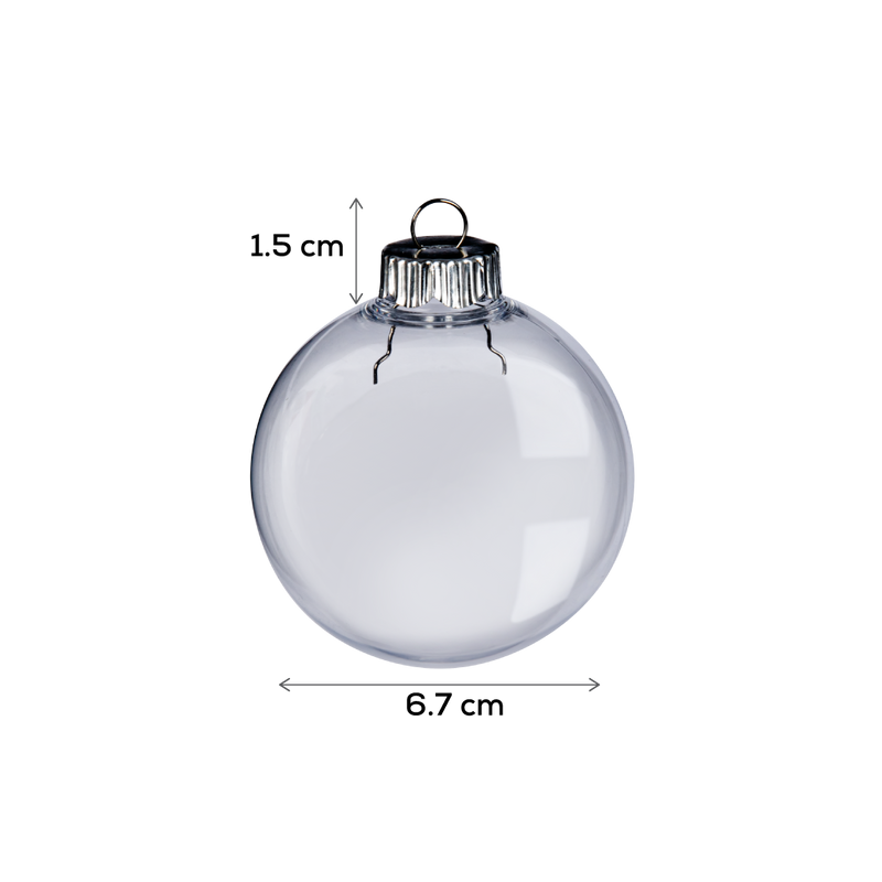 Gray Make A Merry Christmas Clear Round Bauble 67mm 4 Pack Christmas