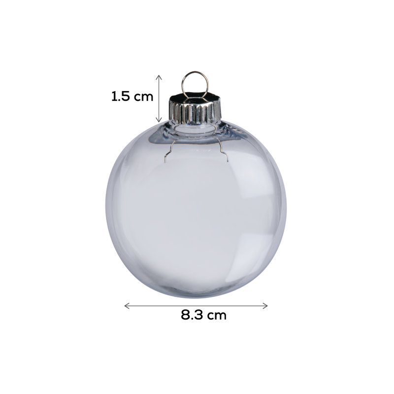 Gray Make A Merry Christmas Clear Round Baubles 83mm 4 Pack Christmas